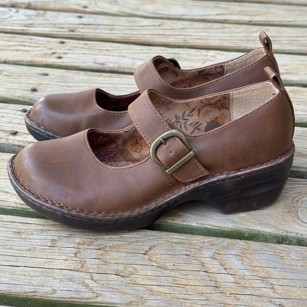 b.o.c. Born Peggy Brown Mary Jane Clogs Buckle Strap Shoes Boho Cottagecore 8M